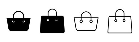 Shopping bag icon set. shopping icon vectorのイラスト素材