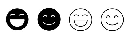 smile icon set. smile emoticon icon. feedbackのイラスト素材
