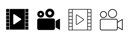 Video icon set. video camera icon vector. movie sign. cinemaのイラスト素材