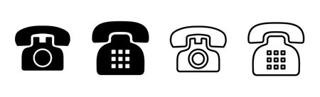 Telephone icon set. phone icon vector.のイラスト素材