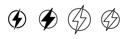 Power icon set. Power Switch Icon. Electric powerのイラスト素材