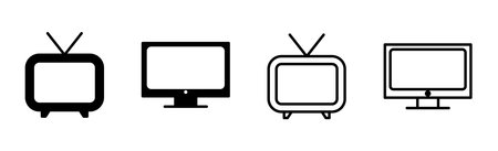 Tv icon set. television icon vectorのイラスト素材
