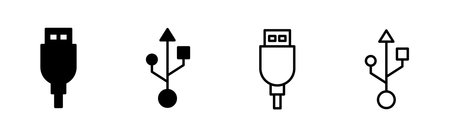 Usb icon set. Flash disk icon vectorのイラスト素材
