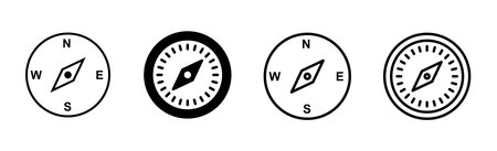 Compass icon set. arrow compass icon vectorのイラスト素材