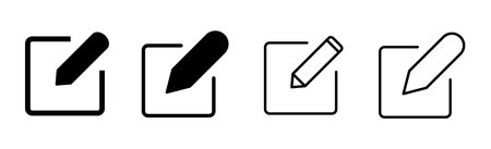 Edit icon set. edit document icon. edit text icon. pencil. sign upのイラスト素材