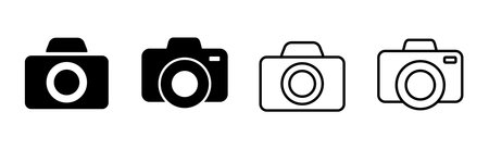Camera icon set. photo camera icon. camera photography icon.のイラスト素材