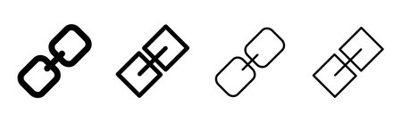 Link icon set. Hyperlink chain symbol.のイラスト素材