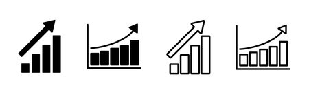 Growing graph Icon set. Chart icon. diagram iconのイラスト素材