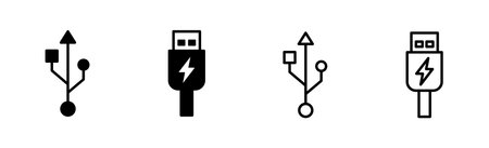 Usb icon set. Flash disk icon vectorのイラスト素材