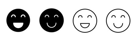 smile icon set. smile emoticon icon. feedbackのイラスト素材