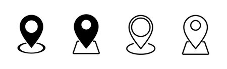 Pin icon set. Location icon vector. destination icon. map pinのイラスト素材