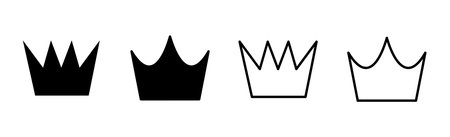 Crown icon set. crown vector iconのイラスト素材