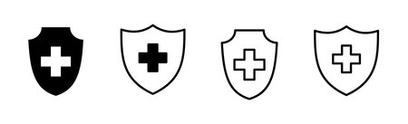 Health insurance icon set. Insurance health document iconのイラスト素材