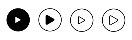 Play Icon set. Play button vector iconのイラスト素材