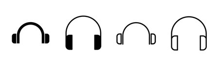 Headphone icon set. Headvector icon symbolsのイラスト素材
