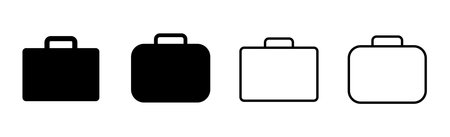 Briefcase icon set. suitcase icon. luggage symbol.のイラスト素材