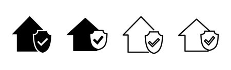 House insurance icon set. house protection icon.のイラスト素材