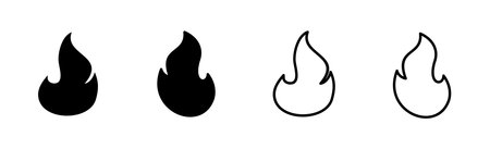 Fire icon set. fire vector iconのイラスト素材