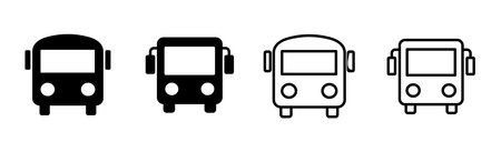 Bus icon set. bus vector iconのイラスト素材