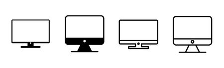 Computer icon set. computer monitor icon vector.のイラスト素材