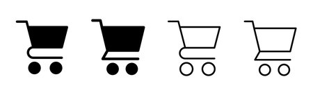 Shopping icon set. Shopping cart icon. Trolley icon vectorのイラスト素材