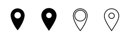 Pin icon set. Location icon vector. destination icon. map pinのイラスト素材