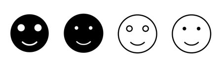 smile icon set. smile emoticon icon. feedbackのイラスト素材