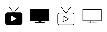Tv icon set. television icon vectorのイラスト素材