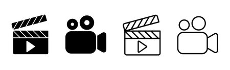 Video icon set. video camera icon vector. movie sign. cinemaのイラスト素材