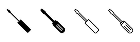Screwdriver icon set. tools icon vectorのイラスト素材