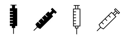 Syringe icon set. injection icon vector.のイラスト素材