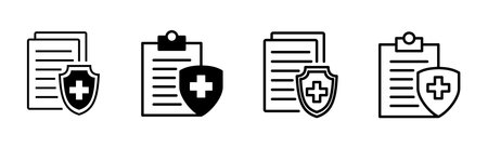 Medical insurance icon set. health insurance iconのイラスト素材