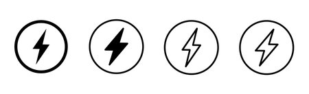 Power icon set. Power Switch Icon. Electric powerのイラスト素材