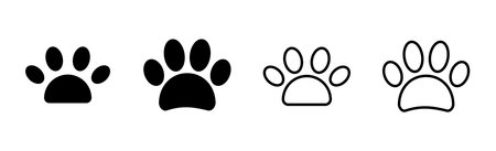 Paw icon set. paw print icon vector. dog or cat pawのイラスト素材