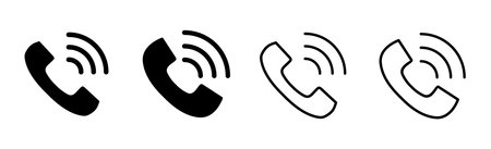 Call icon set. telephone icon vector. phone icon vector. contact usのイラスト素材