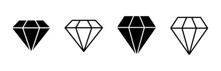 Diamond icon set. diamond gems vector icon.のイラスト素材