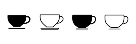 Coffee cup icon set. cup a coffee icon vector.のイラスト素材