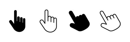 Hand cursor icon set. click icon vector. hand click. pointerのイラスト素材
