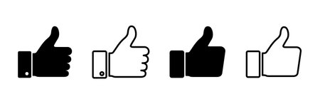 Thumbs up icon set. Hand like. Like icon vector.のイラスト素材