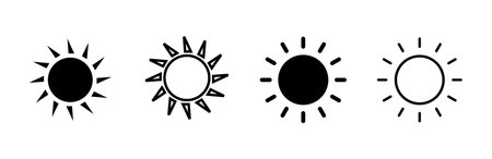 Sun icon set. Brightness Icon vectorのイラスト素材