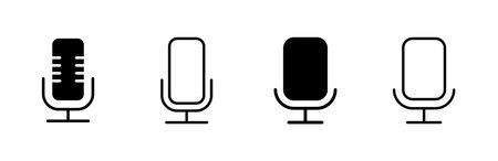 Microphone icon set. karaoke icon vectorのイラスト素材