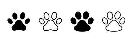 Paw icon set. paw print icon vector. dog or cat pawのイラスト素材