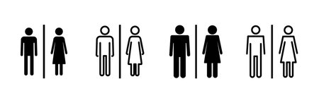 Toilet icon set. restrooms icon vector. bathroom sign. wc, lavatoryのイラスト素材