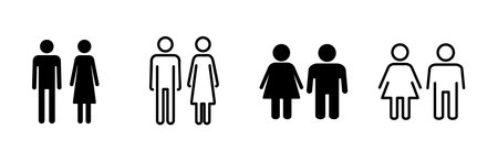 Man and woman icon set. male and female symbolのイラスト素材