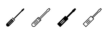 Screwdriver icon set. tools icon vectorのイラスト素材