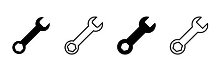 Wrench icon set. repair icon vector. tools icon vectorのイラスト素材