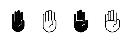 Hand icon set. hand vector icon, palm,clickのイラスト素材