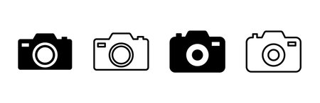 Camera icon set. photo camera icon. camera photography icon.