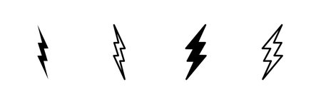 Lightning icon set. electric icon vector. power icon. energy signのイラスト素材