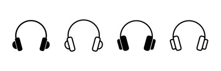 Headphone icon set. Headvector icon symbolsのイラスト素材